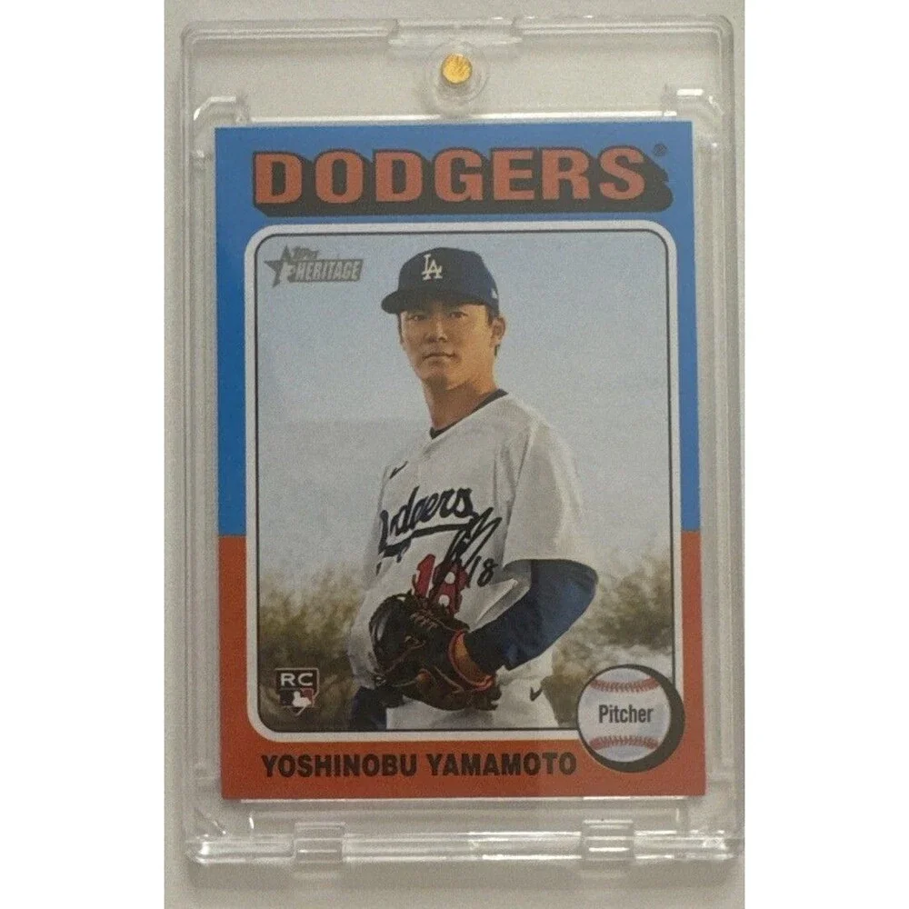 Yoshinobu Yamamoto RC SSP 2024 Topps Heritage Dodgers #553